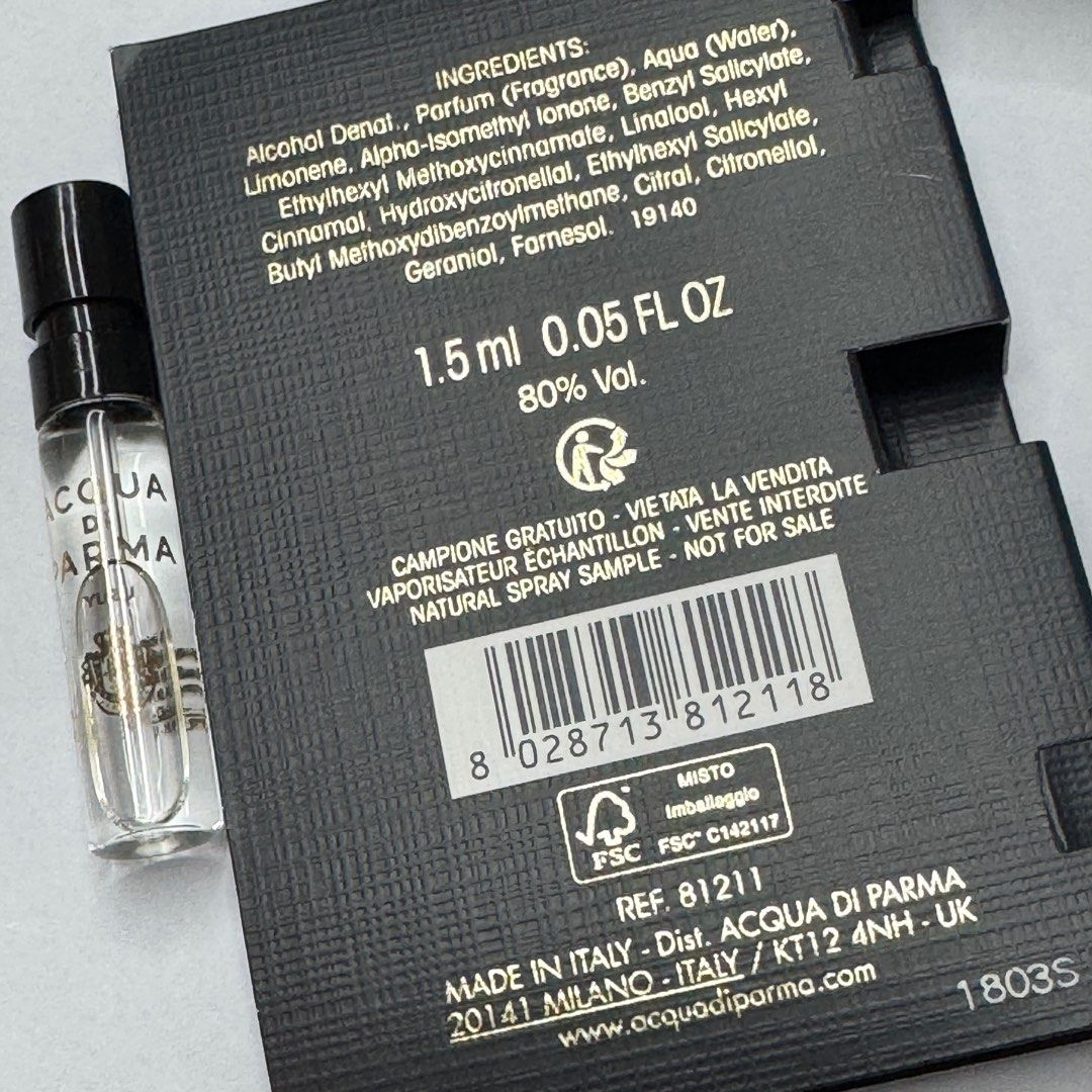 Acqua Di Parma Yuzu Edp 1,5 ml 0,05 fl. oz. campioni ufficiali di profumo