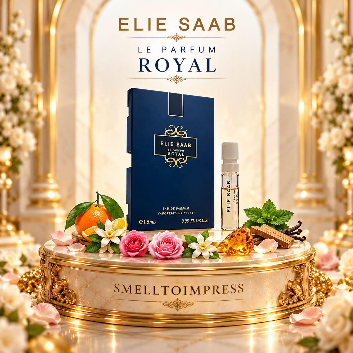 immagine del campioncino ufficiale di profumo Elie Saab Le Parfum Royal da 1,5 ml di Smelltoimpress