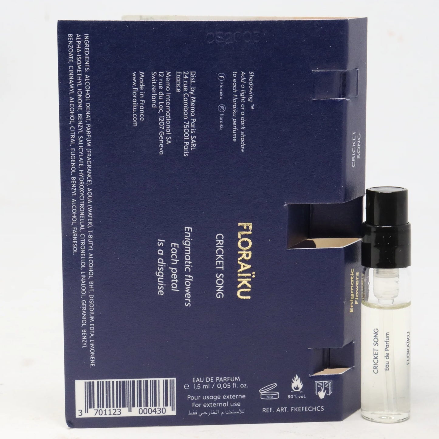 campioni ufficiali di profumo of Floraiku Cricket Song fragrances 1,5 ml 0,05 fl. oz.