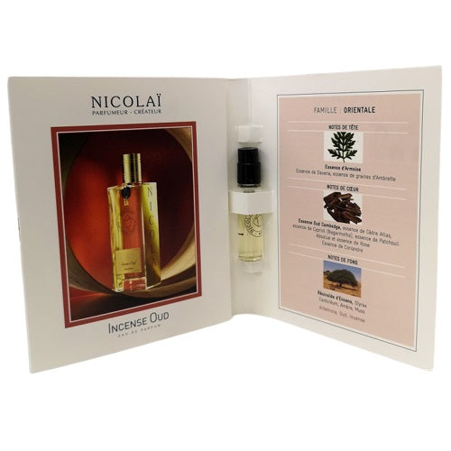 campioni ufficiali di profumo of Nicolai Incense Oud fragrance 1,8 ml 0,07 oz.
