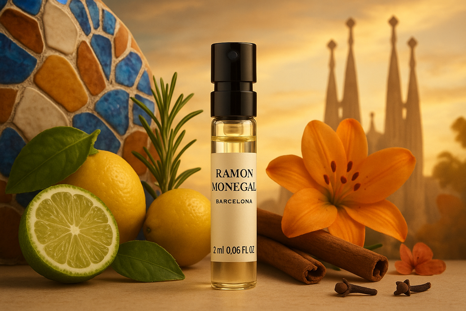 Ramon Monegal Barcelona campione ufficiale di profumo 2ml 0,06 fl.o.z. profumo tester Ramon Monegal Barcelona campione ufficiale di profumo 2ml 0,06 fl.o.z. profumo tester