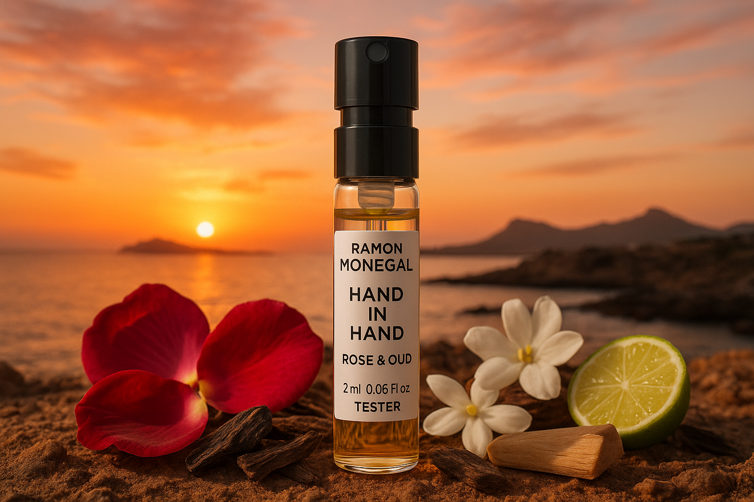 Ramon Monegal Hand in Hand Rose & Oud campione ufficiale di profumo 2ml 0,06 fl.o.z. profumo tester Ramon Monegal Hand in Hand Rose & Oud campione ufficiale di profumo 2ml 0,06 fl.o.z. profumo tester