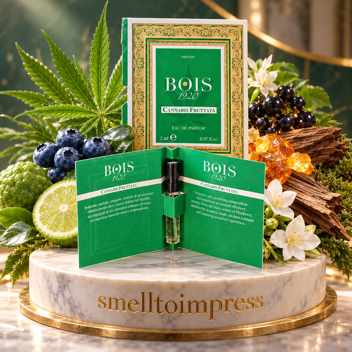 immagine di campioncino ufficiale di profumo Bois 1920 Cannabis Fruttata 2 ml