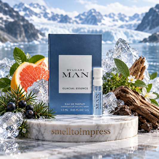 immagine di campioncino ufficiale di profumo Bvlgari Man Glacial Essence 1,5 ml