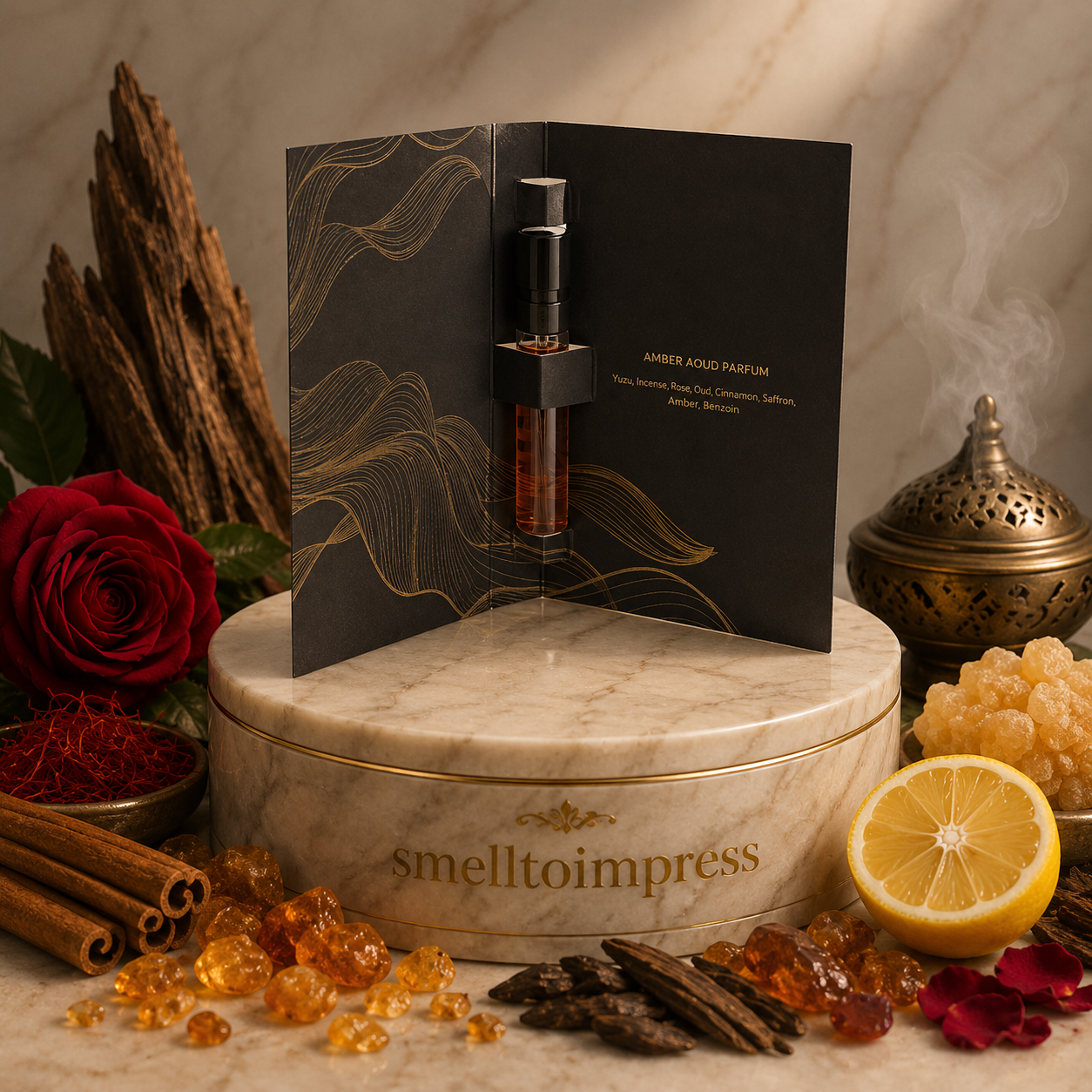 immagine di campioncino ufficiale di profumo Roja Amber Aoud 2 ml 0,06 fl. oz.